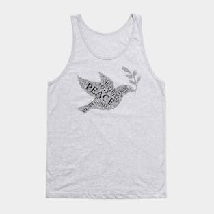 Peace Dove--Black Tank Top